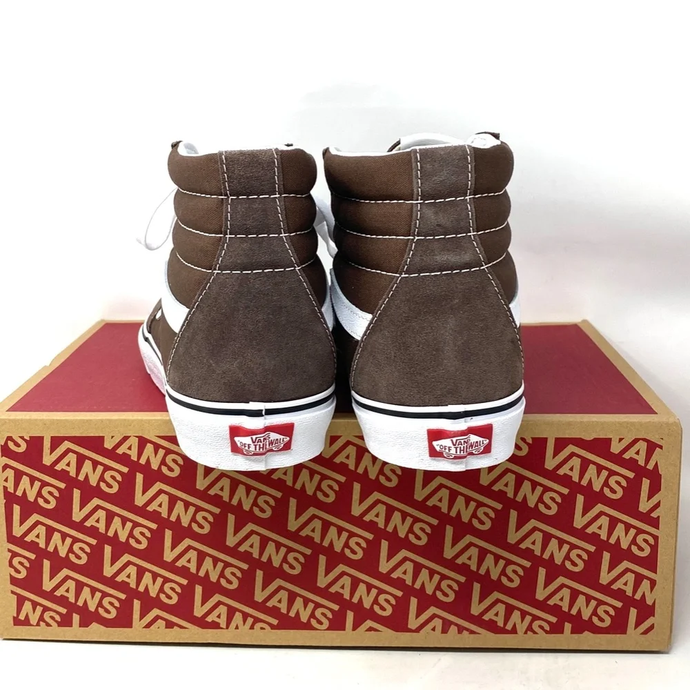 VANS Sk8-Hi Casual Shoe Suede Canvas Skate Sneaker Brown White Women VN0A5JMJ8EE - Picture 6 of 10
